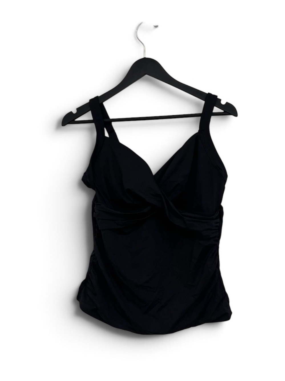 Lands' End Black Twist-Front Tankini Top